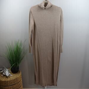 Peruvian Connection Camel Alpaca Turtleneck Dress M